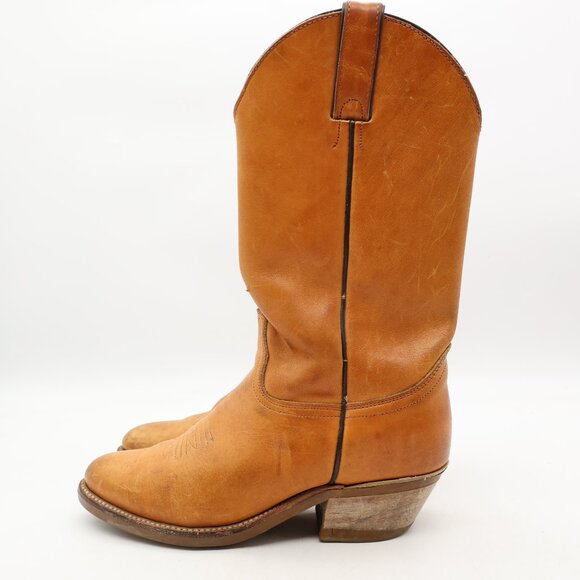 Abilene Cowboy Boots Women’s Size 6 M Brown Leather Vibram Soles USA Made - Picture 3 of 10